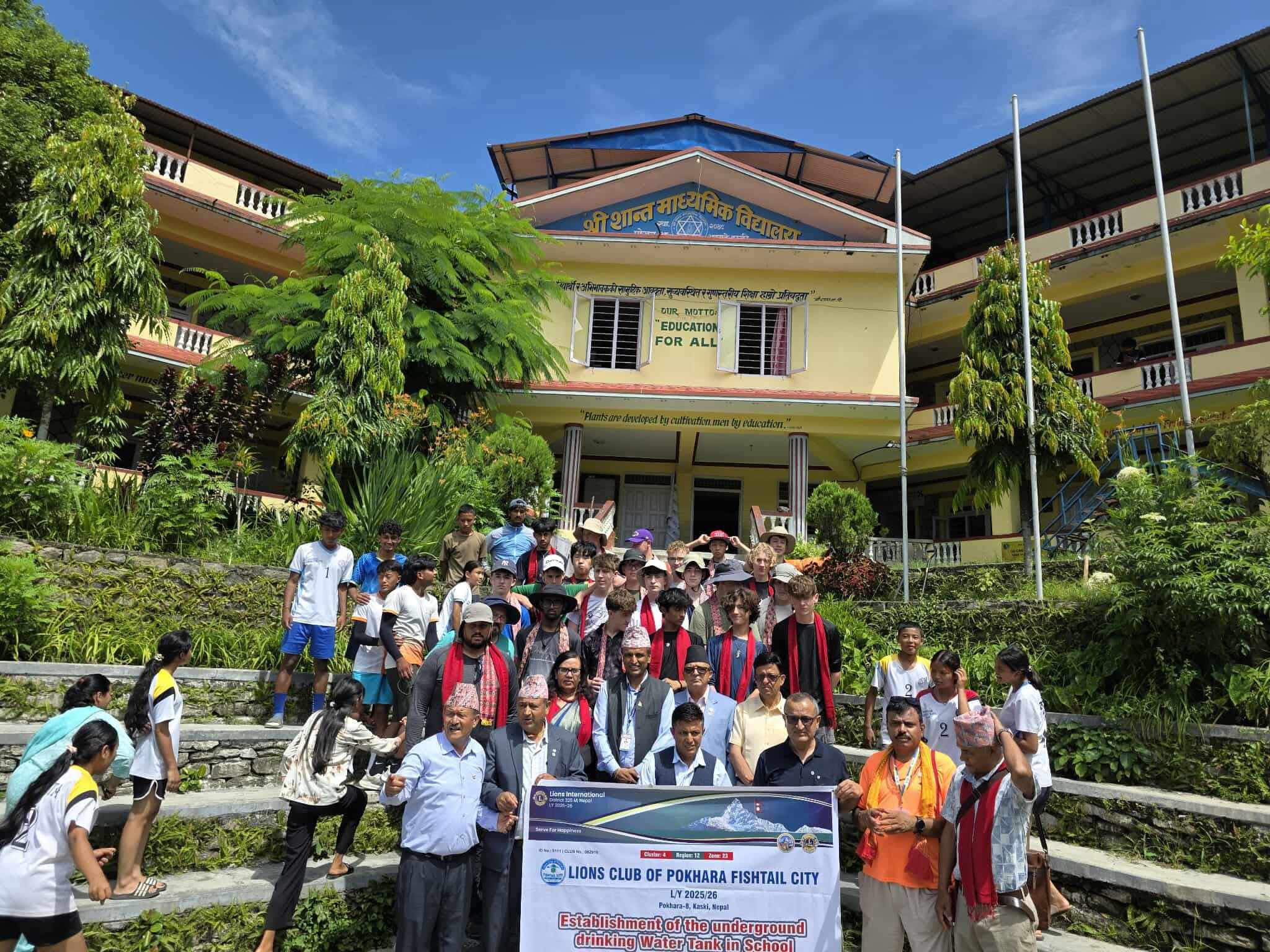 लायन्स क्लबद्वारा विद्यालयमा खानेपानी ट्याङ्कीको शिलान्यास