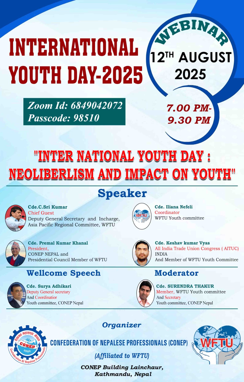 नवउदारवाद युवाको शत्रु भएकाले एकता र सङ्घर्षबाट नै समाधान निस्कने निश्कर्ष