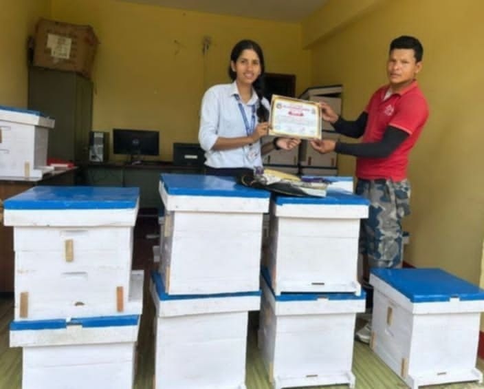 तालिमसँगै अनुदानमा आधुनिक घार पाएपछि मरिणका किसान मौरीपालनतर्फ आकर्षित