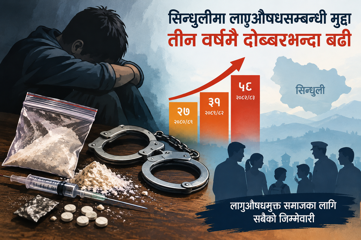 सिन्धुलीमा लागुऔषधसम्बन्धी मुद्दा तीन वर्षमै दोब्बरभन्दा बढी